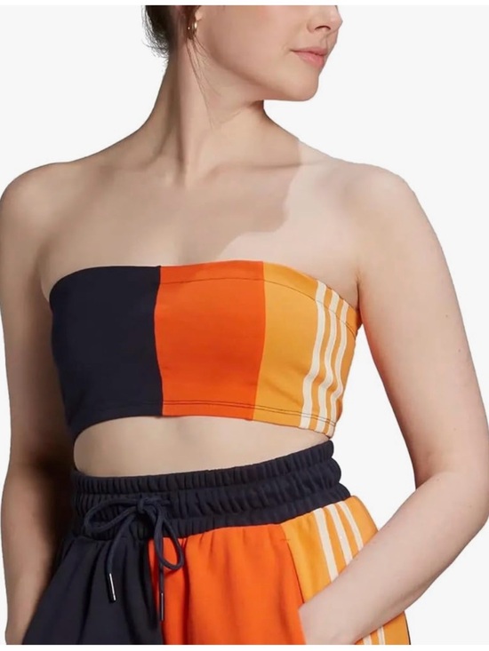 adidas Tops - adidas Colorblock Strapless Bandeau Top 
2 piece set 
Tube top & short set